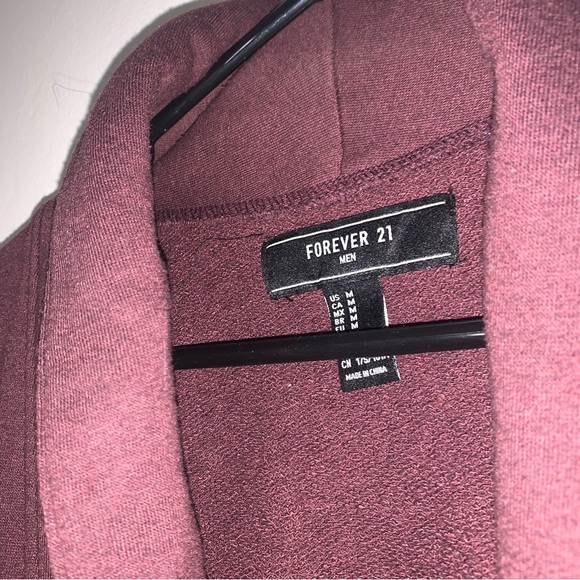 Forever 21 Mens Long Jacket Sweater Cardigan Shawl collar Sz M - Picture 2 of 5